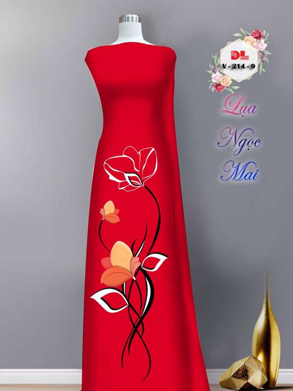 Vải Áo Dài Hoa In 3D AD DLV214 42